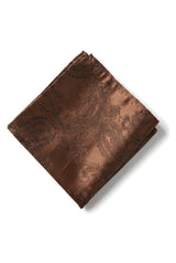Paisley-Krawatte, braun, Geschenkset, Einstecktuch, Manschettenknöpfe, Krawatte, florales Satin