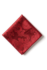 Paisley Hals rote Krawatte Geschenk-Set Einstecktuch Manschettenknöpfe Krawatte Floral Satin