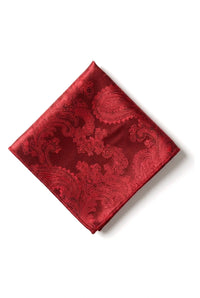 Paisley Hals rote Krawatte Geschenk-Set Einstecktuch Manschettenknöpfe Krawatte Floral Satin