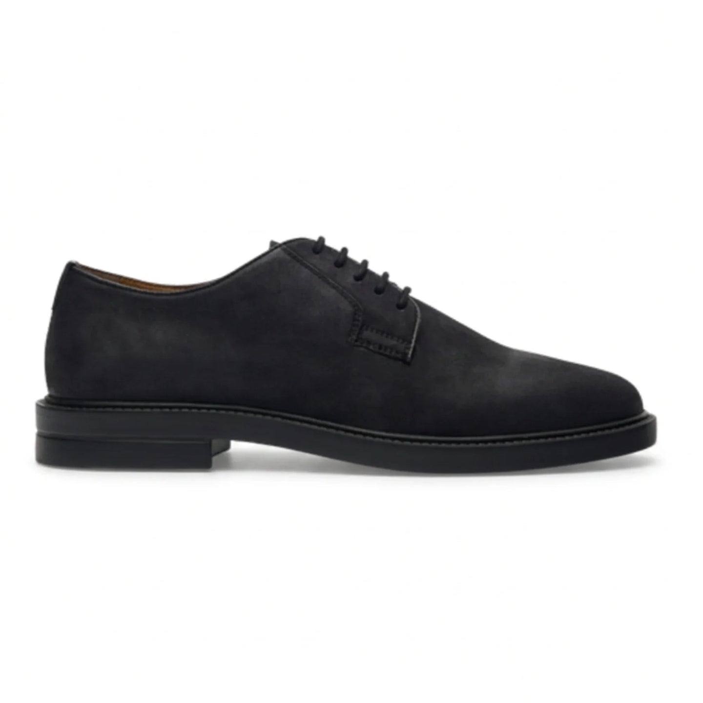 Pedro – Schwarze Wildleder-Derby-Schnürschuhe für Herren mit matter Oberfläche