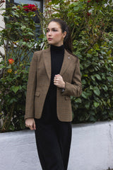 Ralph - Damenblazer aus braunem Tweed, taillierte Passform
