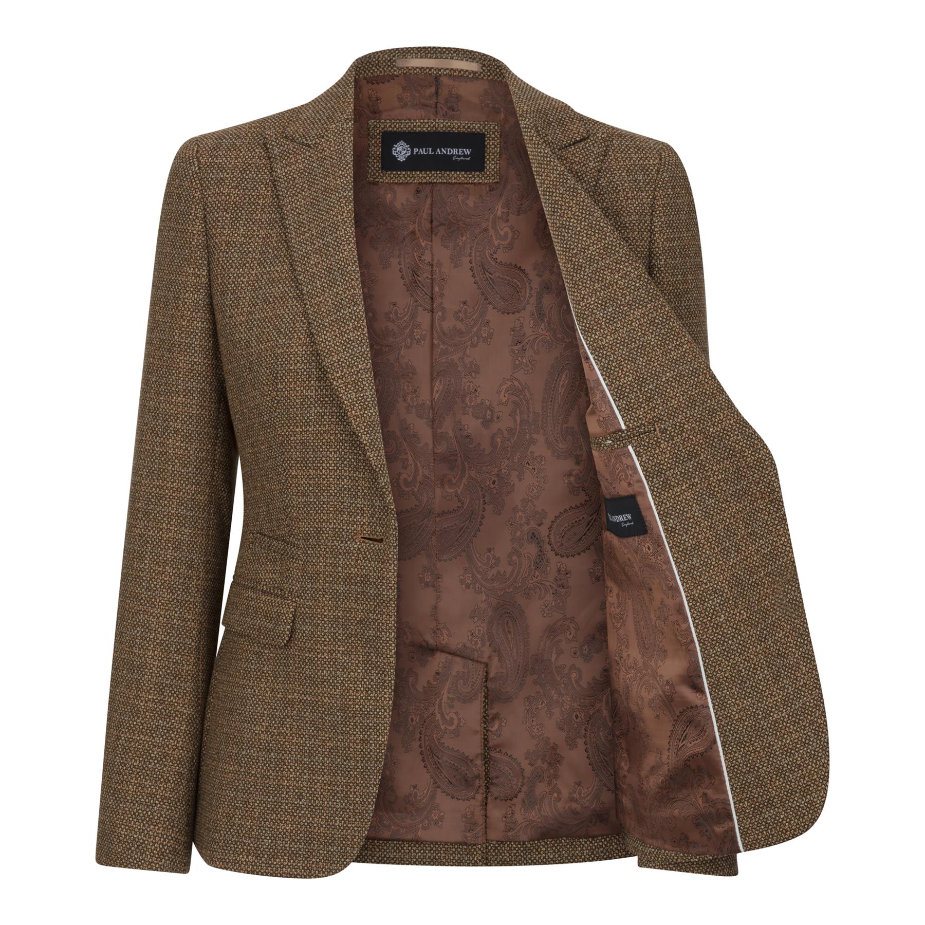 Ralph - Damenblazer aus braunem Tweed, taillierte Passform