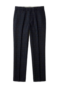 Ryan – Marineblaue Tweed-Karohose für Herren