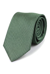 Satin Seide Strukturierte Grüne Krawatte Geschenkset Einstecktuch Manschettenknöpfe Krawatte Matt Satin