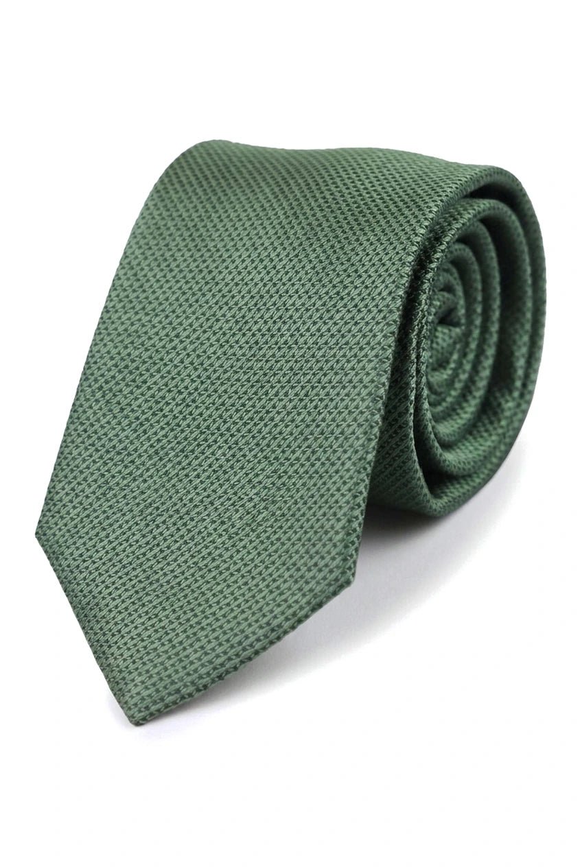 Satin Seide Strukturierte Grüne Krawatte Geschenkset Einstecktuch Manschettenknöpfe Krawatte Matt Satin