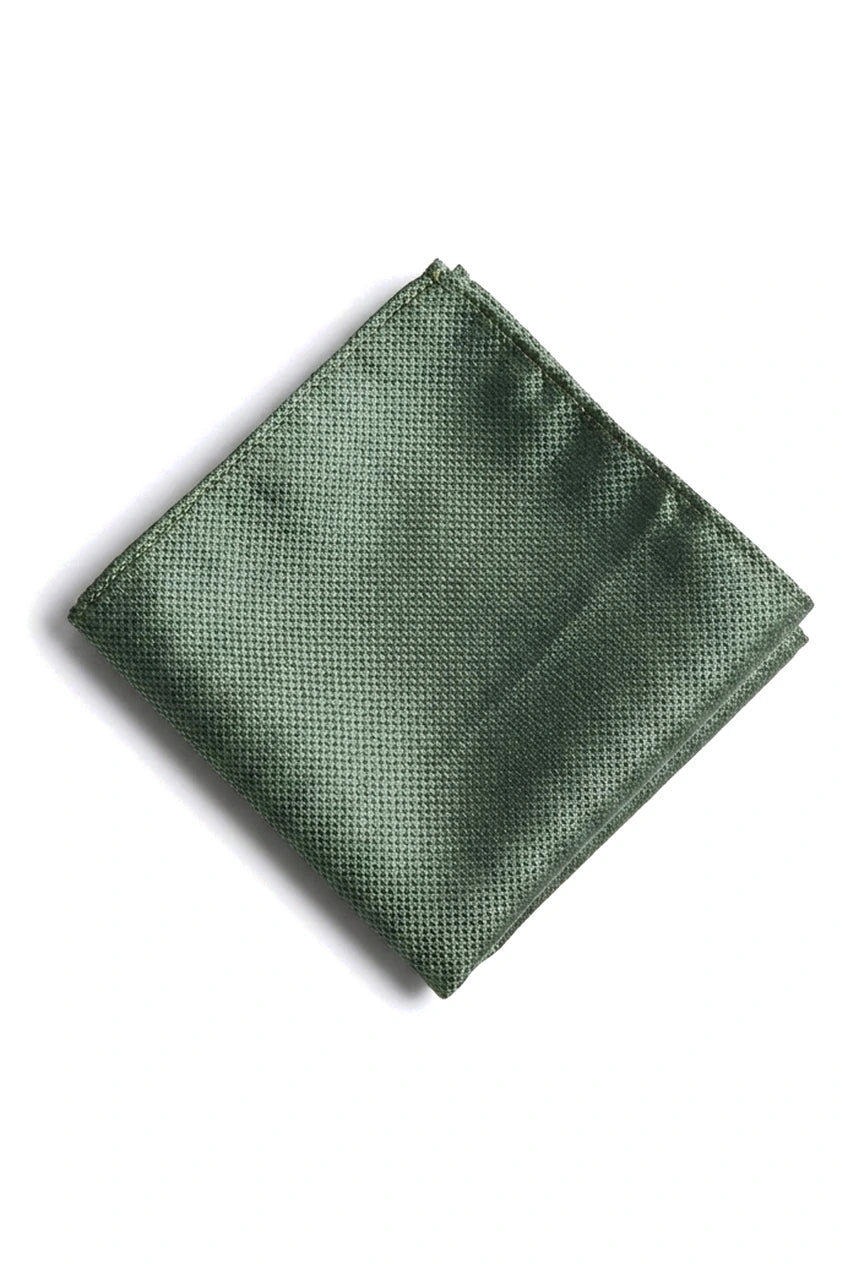 Satin Seide Strukturierte Grüne Krawatte Geschenkset Einstecktuch Manschettenknöpfe Krawatte Matt Satin