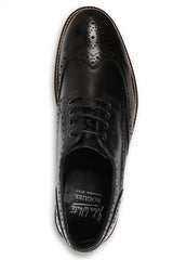 Stokes - Schwarze Herren-Brogue-Schnürschuhe aus Leder
