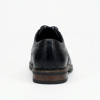 Stokes - Schwarze Herren-Brogue-Schnürschuhe aus Leder