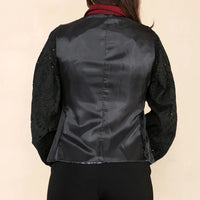 Damen-Tweedweste mit Fischgrätmuster, weinrot, klassisch im Stil der 1920er Jahre