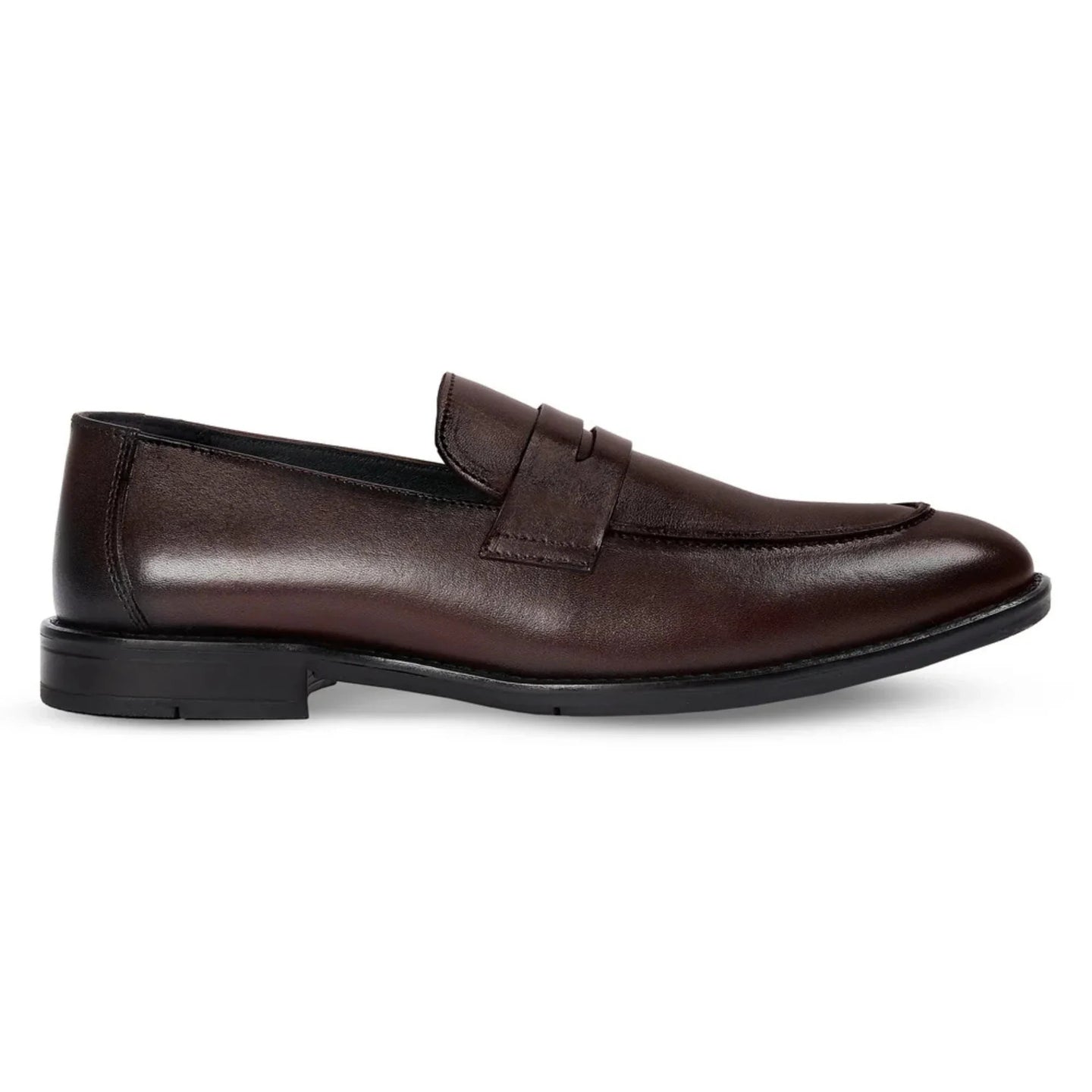 Ted - Braune Herren-Penny-Loafer aus Leder im klassischen Mokassin-Stil