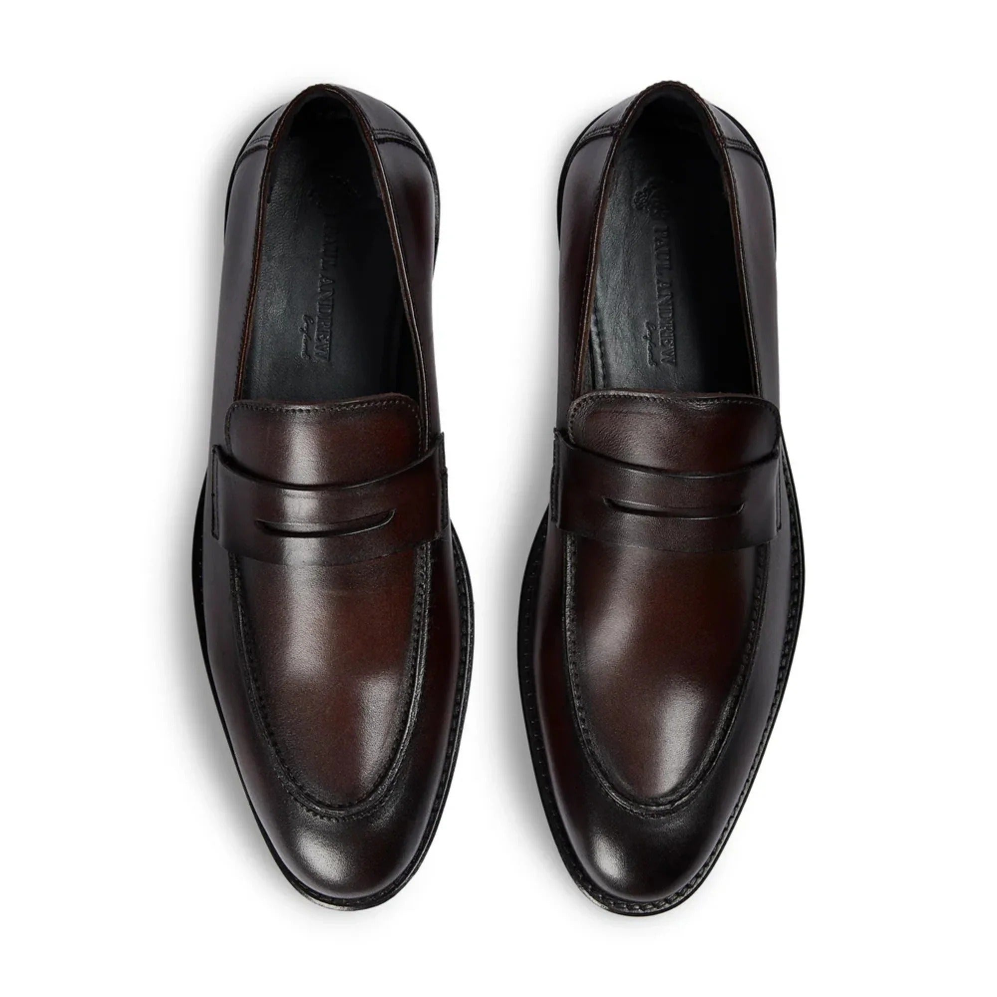 Ted - Braune Herren-Penny-Loafer aus Leder im klassischen Mokassin-Stil