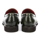 Tristian - Grüne Herren-Loafer aus Tweed mit Fischgrätmuster