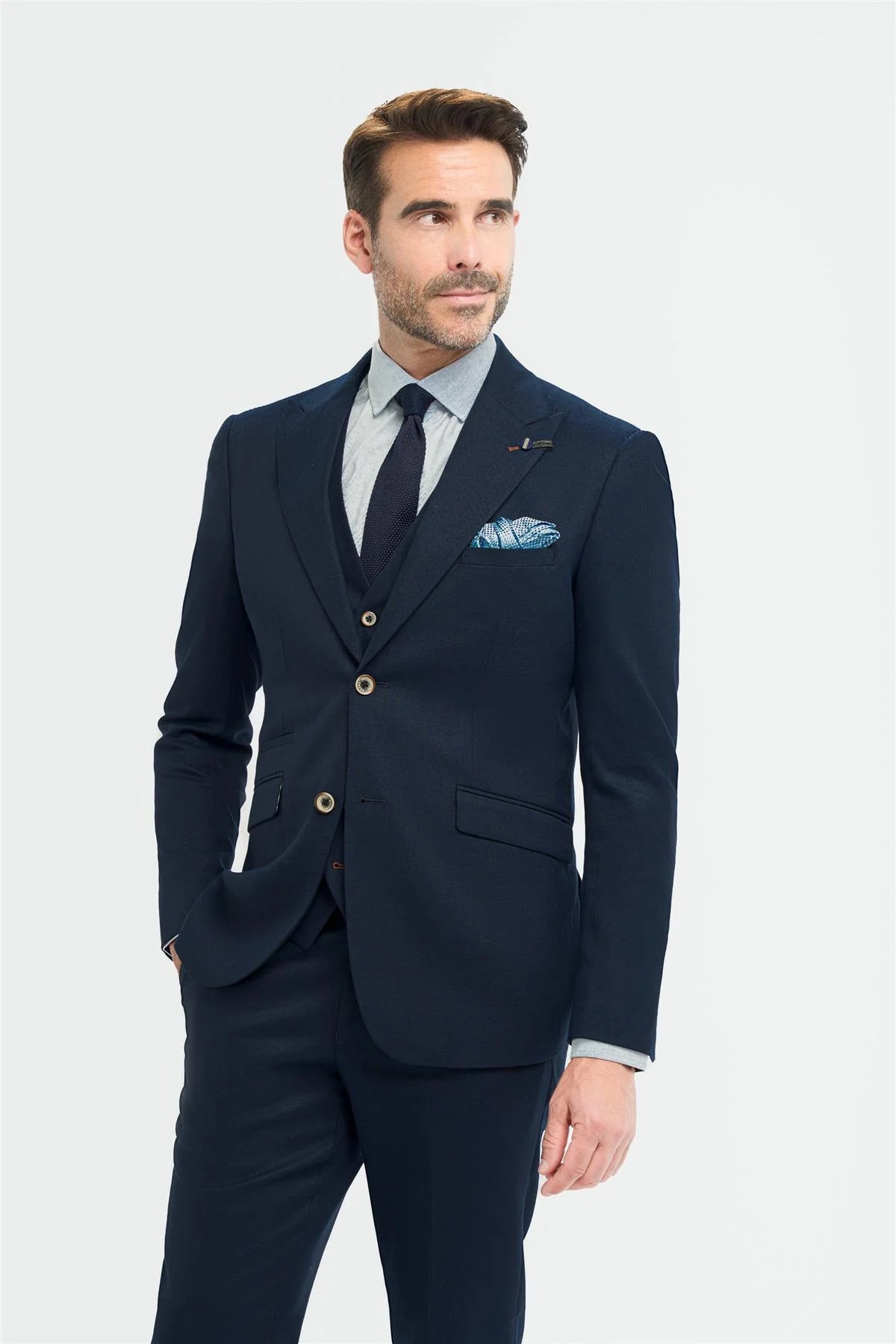 Tropez – Herrenblazer in Marineblau, taillierte Passform