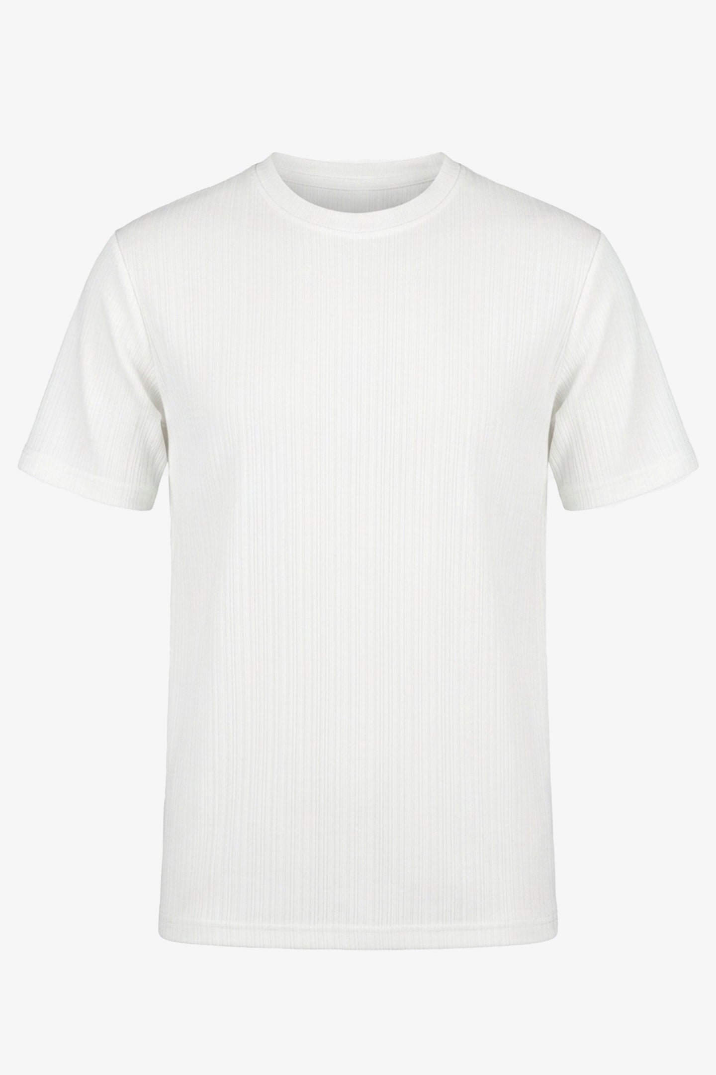 Klassisches weißes Rippstrick-T-Shirt für Herren