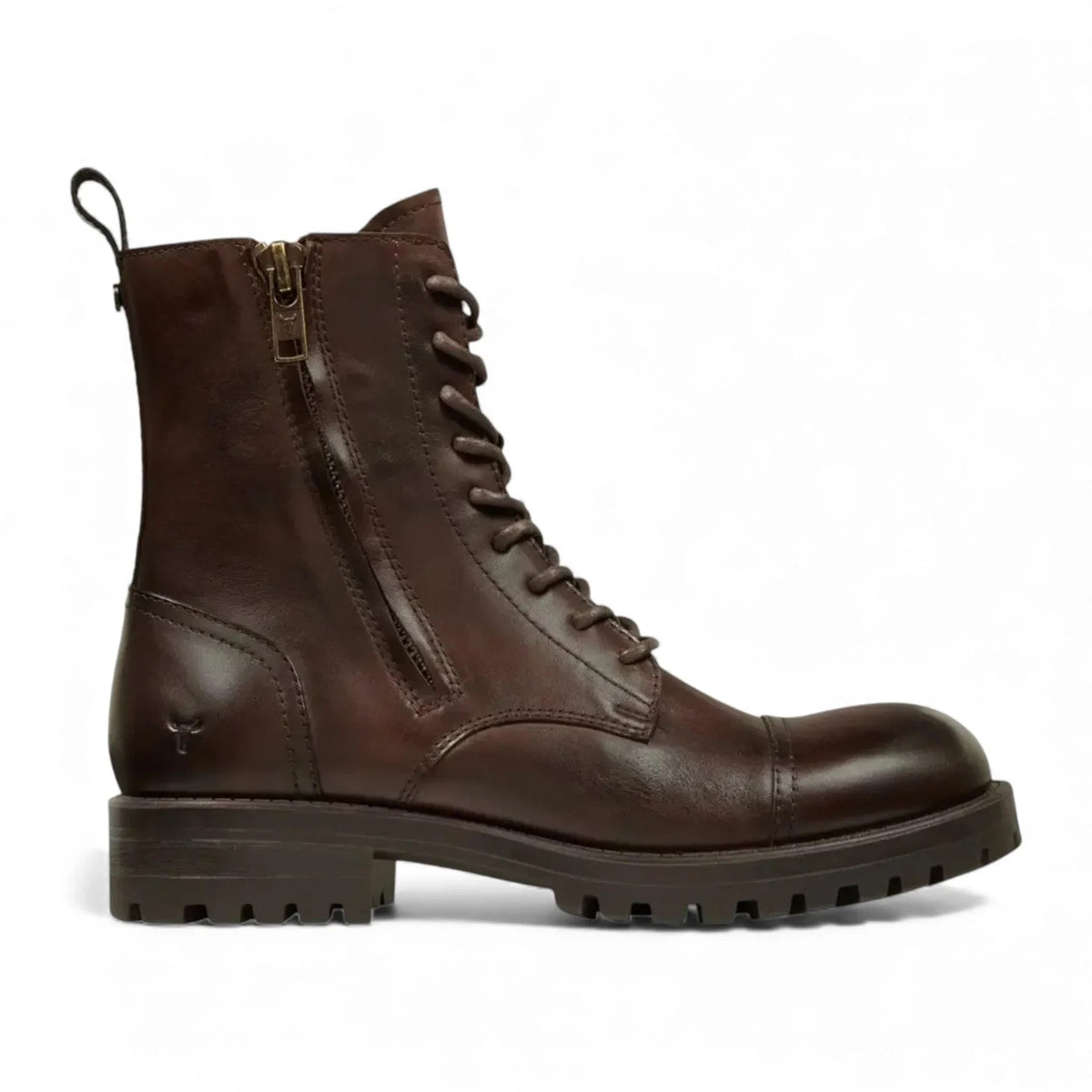 Willem – Herren-Militärstiefel aus bordeauxrotem Leder