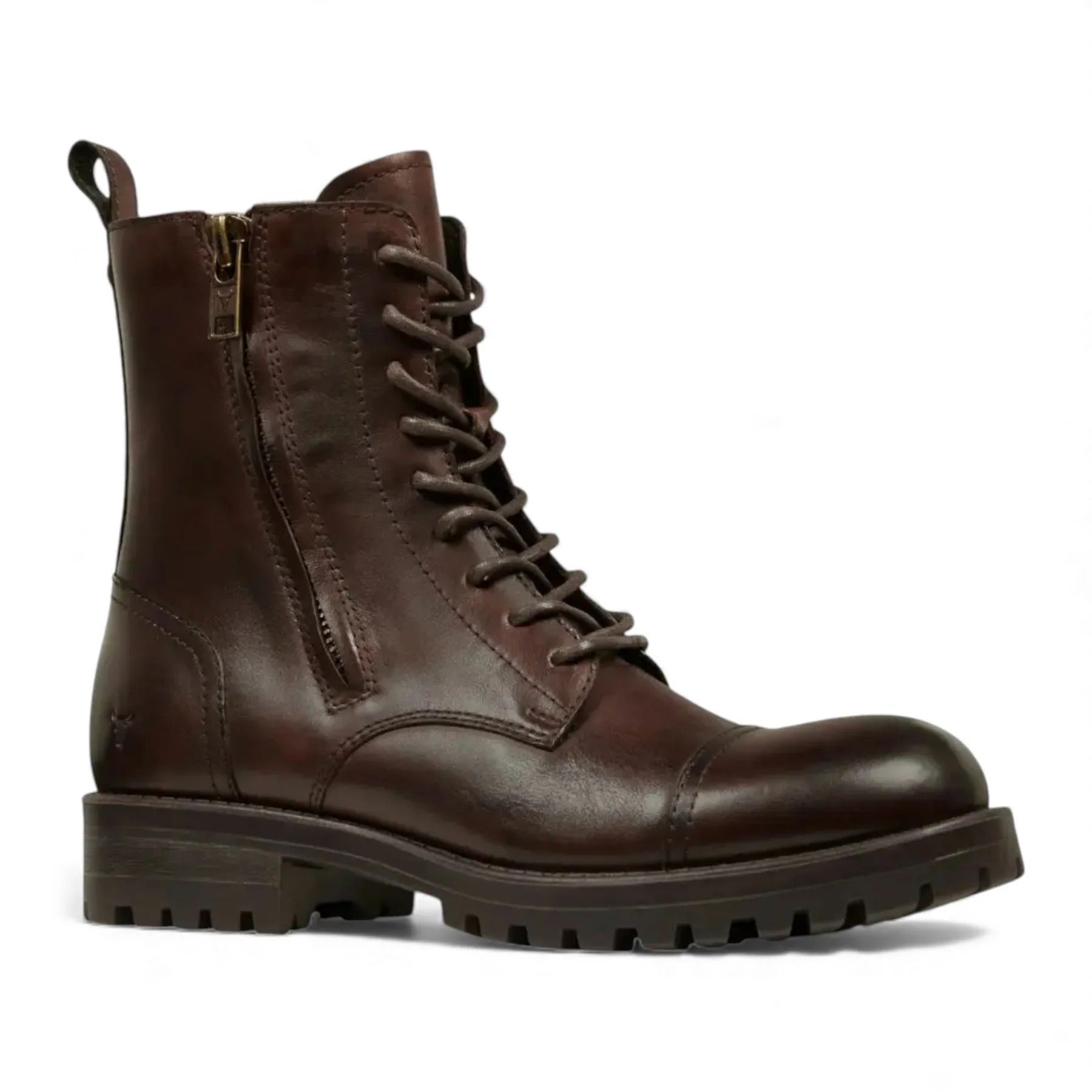 Willem – Herren-Militärstiefel aus bordeauxrotem Leder
