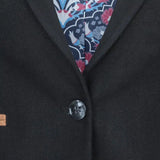 Womens Waistcoat Suit Wool Tweed Elbow Patch 1920s Vintage Classic Black