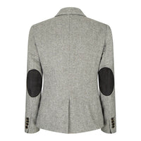 wsn03 - Grauer Tweed-Blazer für Damen, Elow Patch Peaky 1920er Jahre
