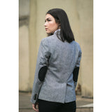 wsn03 - Grauer Tweed-Blazer für Damen, Elow Patch Peaky 1920er Jahre